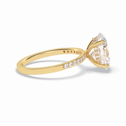 Oval Hidden Halo & Pave Lab Grown Diamond Engagement Ring