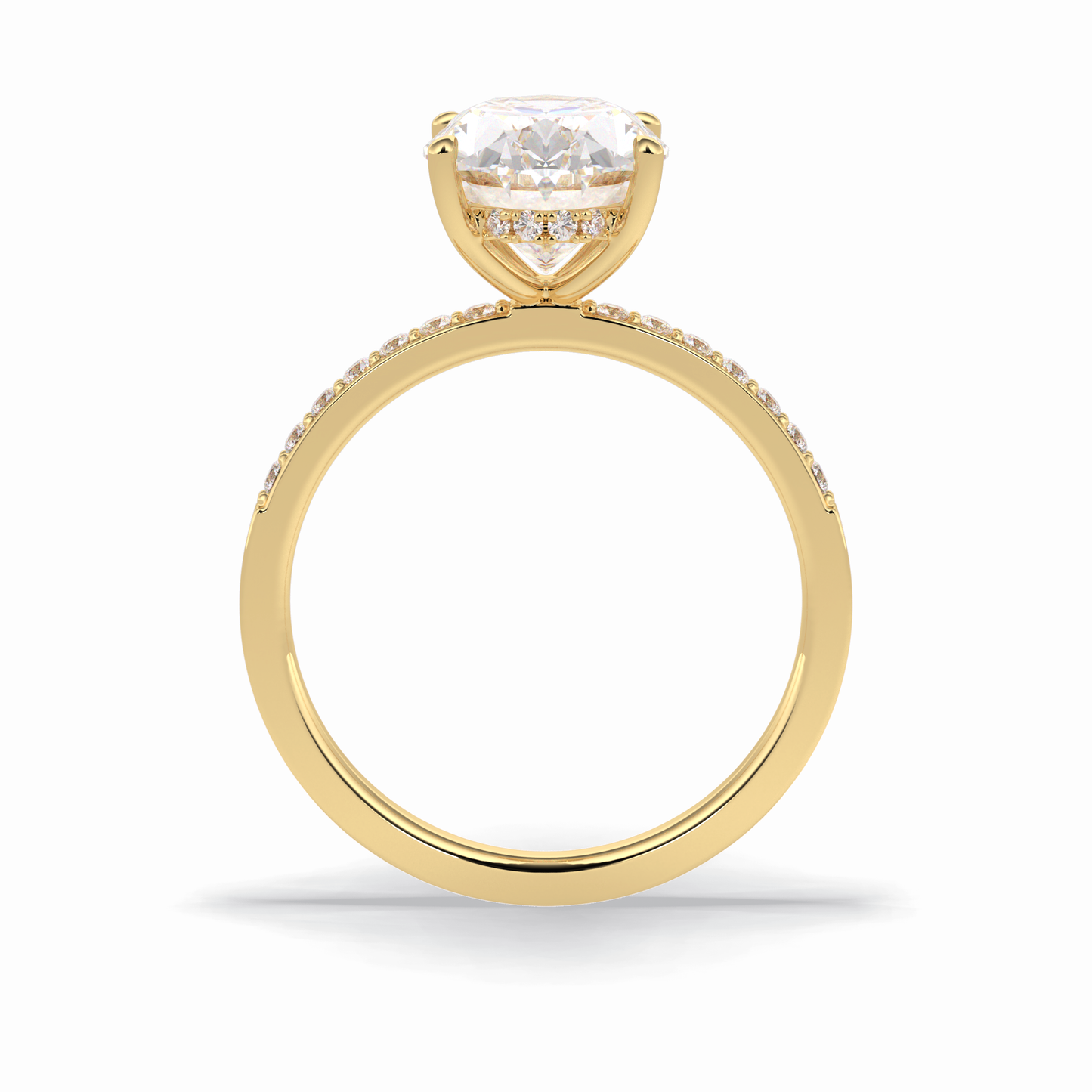 Oval Hidden Halo & Pave Lab Grown Diamond Engagement Ring