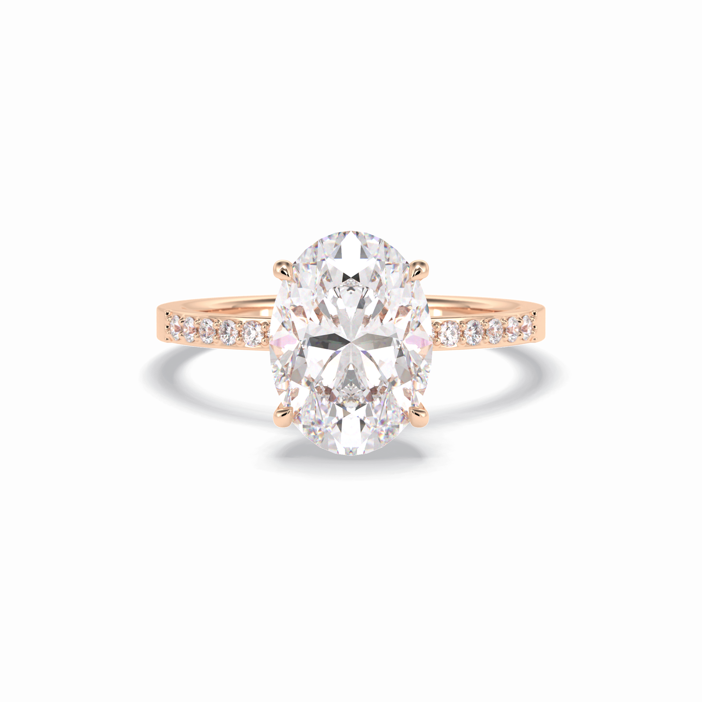 Oval Hidden Halo & Pave Lab Grown Diamond Engagement Ring