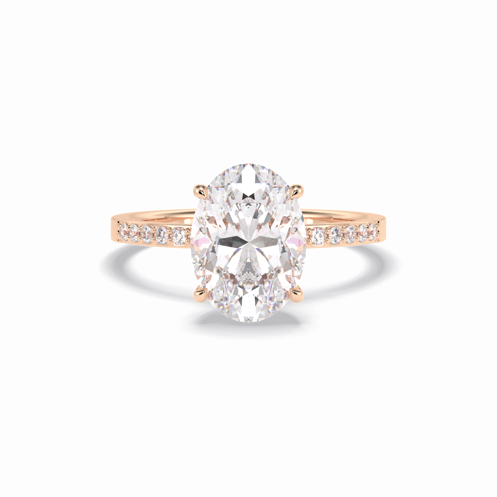 Oval Hidden Halo & Pave Lab Grown Diamond Engagement Ring