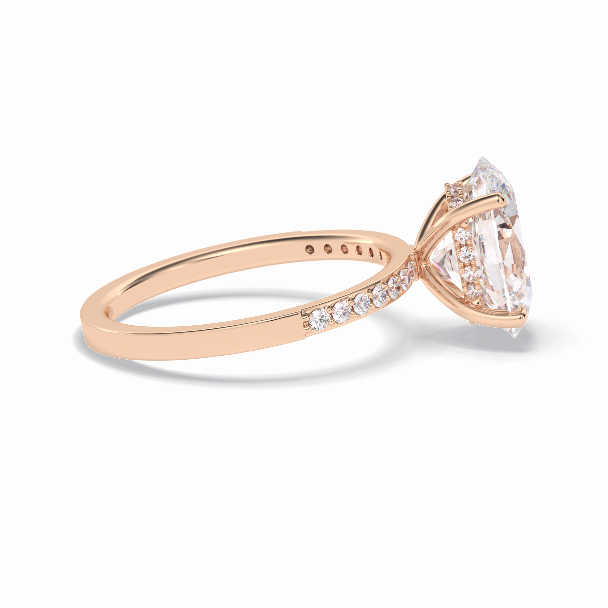 Oval Hidden Halo & Pave Lab Grown Diamond Engagement Ring