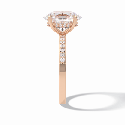 Oval Hidden Halo & Pave Lab Grown Diamond Engagement Ring