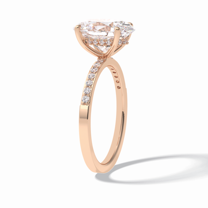 Oval Hidden Halo & Pave Lab Grown Diamond Engagement Ring