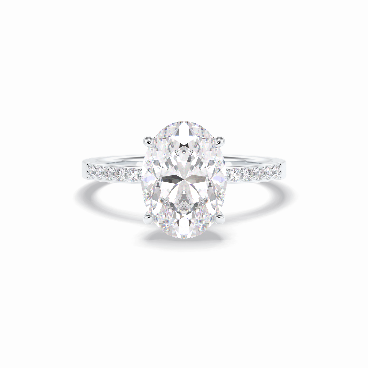 Oval Hidden Halo & Pave Lab Grown Diamond Engagement Ring