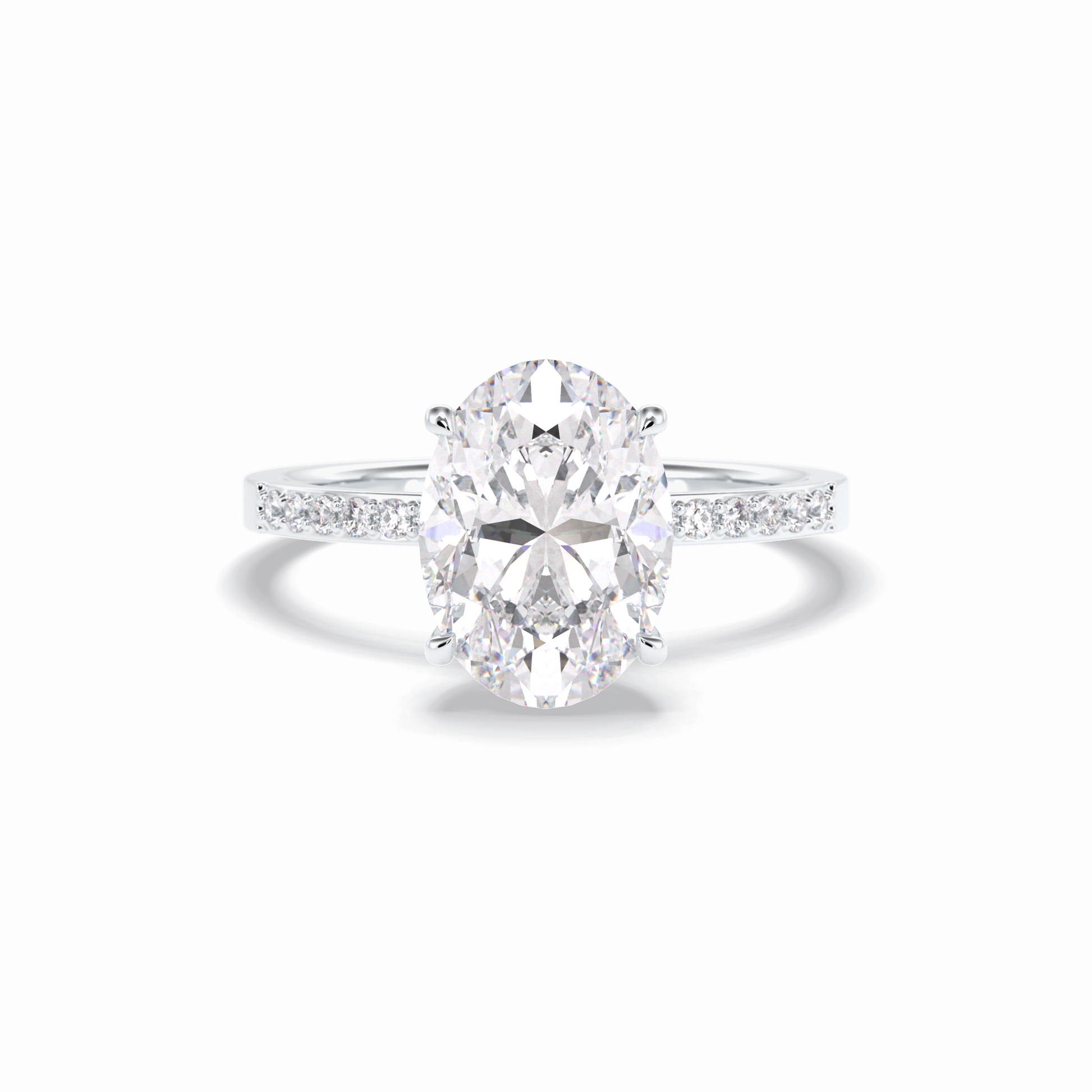 Oval Hidden Halo & Pave Lab Grown Diamond Engagement Ring