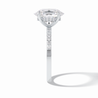 Oval Hidden Halo & Pave Lab Grown Diamond Engagement Ring