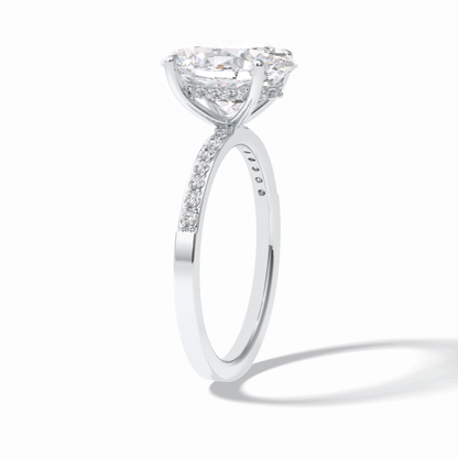 Oval Hidden Halo & Pave Lab Grown Diamond Engagement Ring
