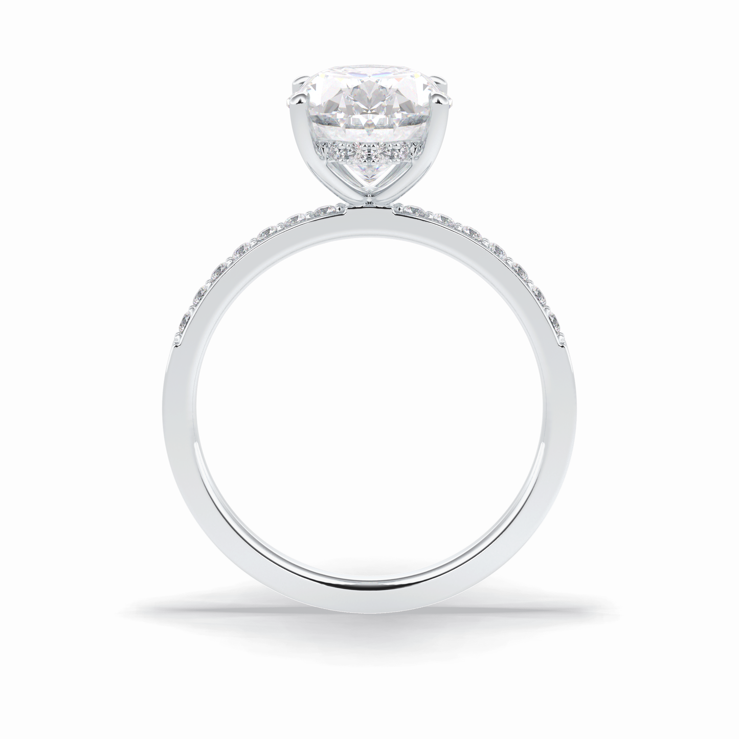 Oval Hidden Halo & Pave Lab Grown Diamond Engagement Ring