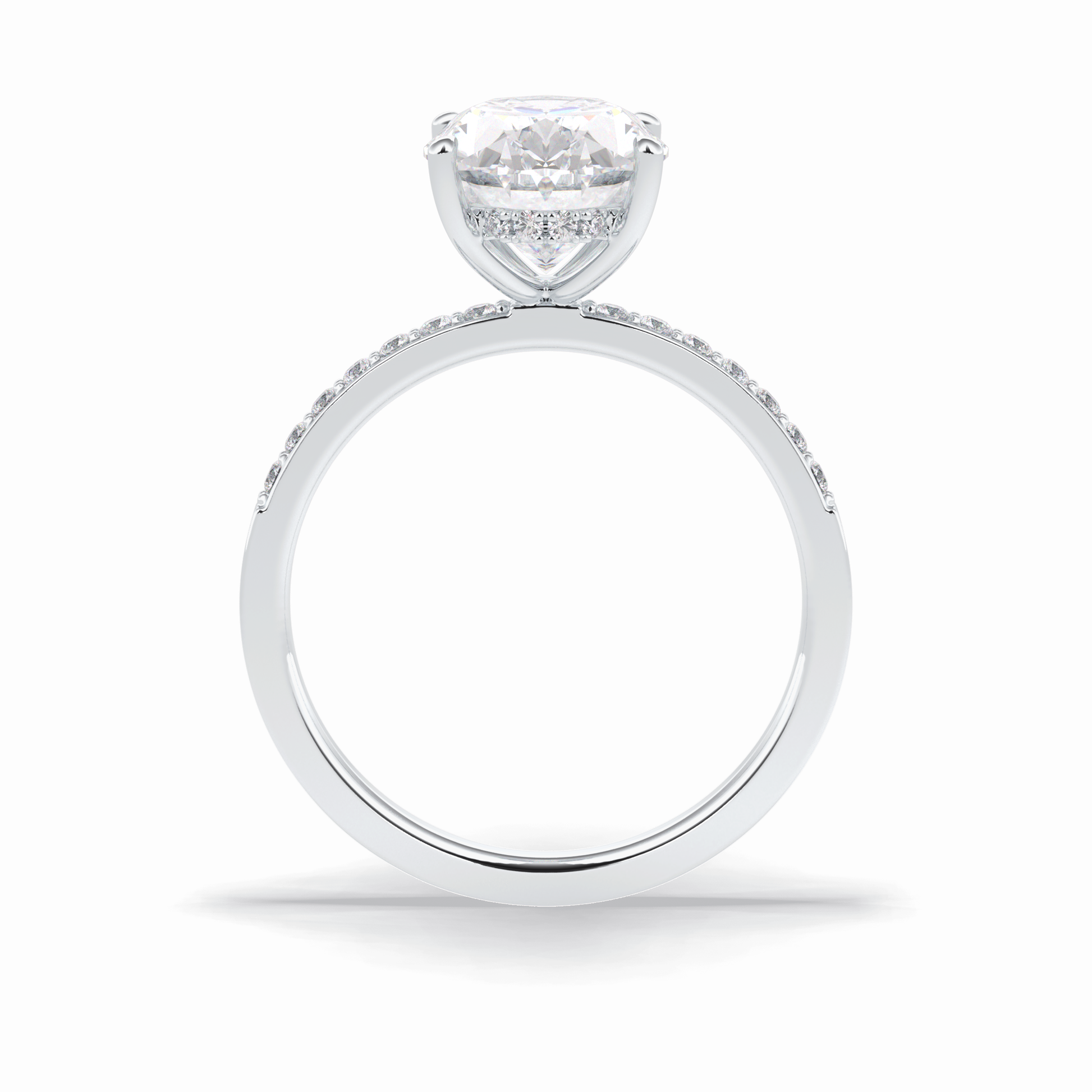 Oval Hidden Halo & Pave Lab Grown Diamond Engagement Ring