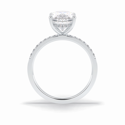 Oval Hidden Halo & Pave Lab Grown Diamond Engagement Ring