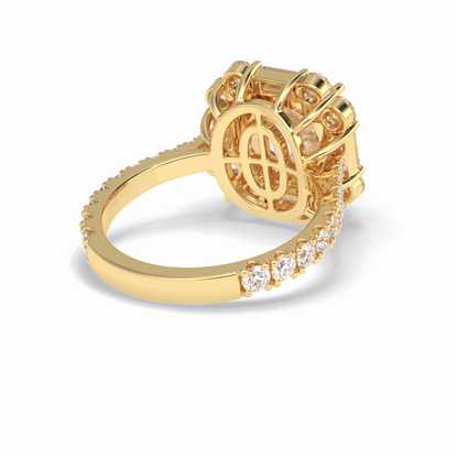 Cushion Halo & Pave Lab Grown Diamond Engagement Ring