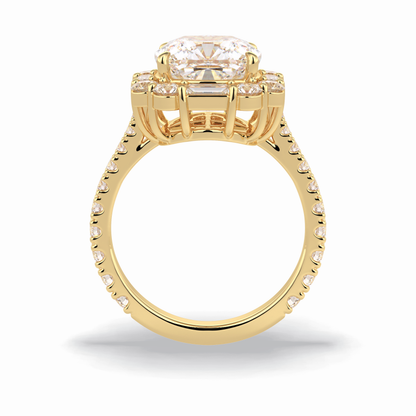 Cushion Halo & Pave Lab Grown Diamond Engagement Ring