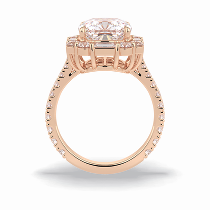 Cushion Halo & Pave Lab Grown Diamond Engagement Ring