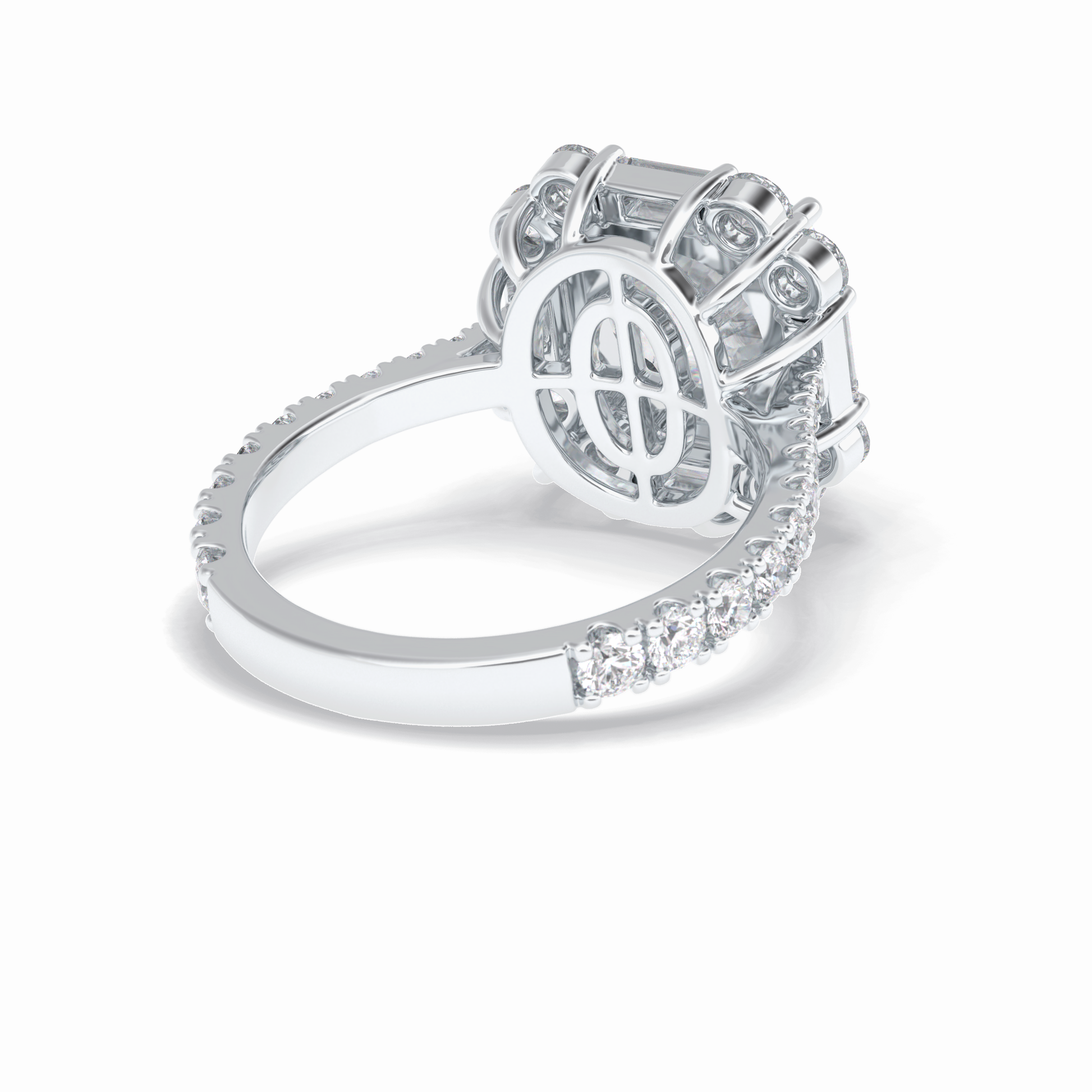 Cushion Halo & Pave Lab Grown Diamond Engagement Ring