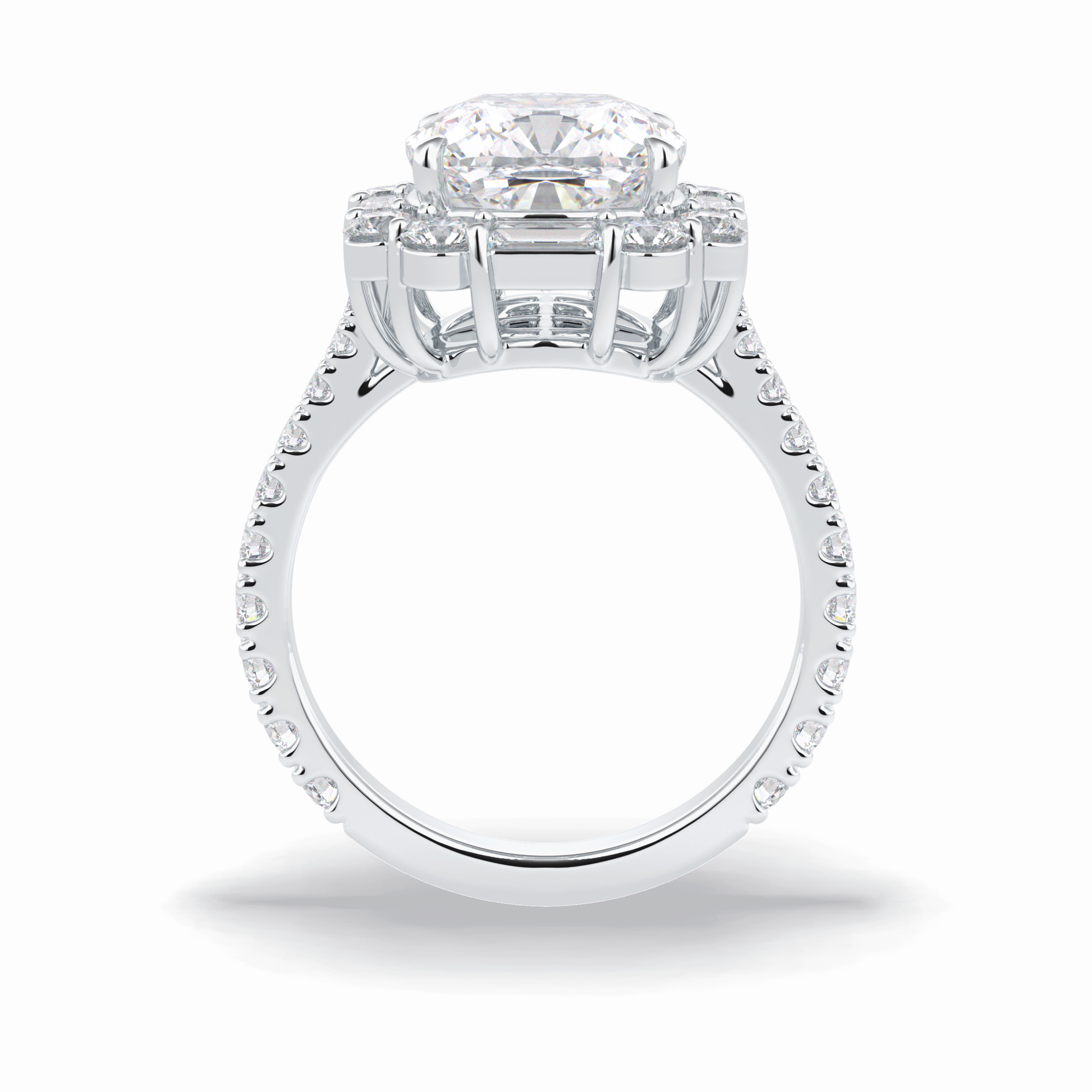 Cushion Halo & Pave Lab Grown Diamond Engagement Ring