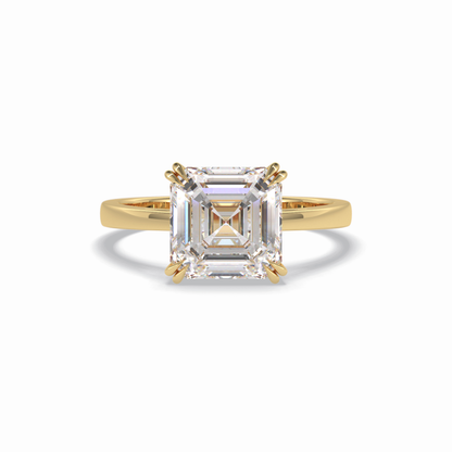 Asscher Solitaire Lab Grown Diamond Engagement Ring