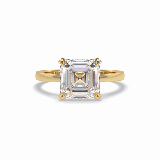 Asscher Solitaire Lab Grown Diamond Engagement Ring