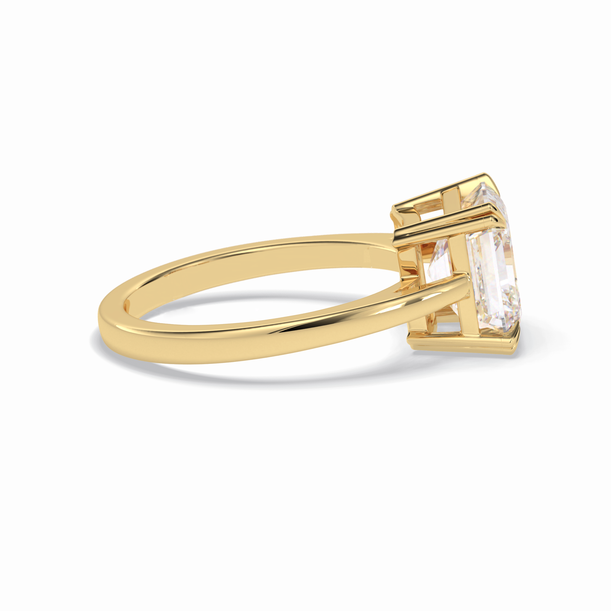 Asscher Solitaire Lab Grown Diamond Engagement Ring