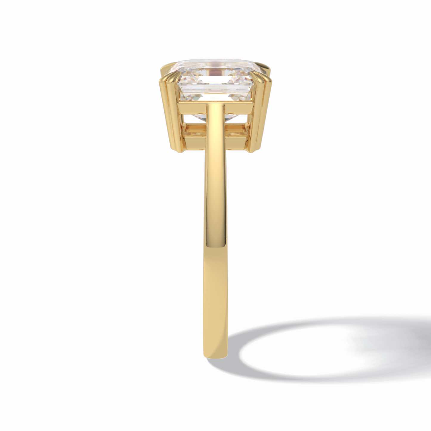 Asscher Solitaire Lab Grown Diamond Engagement Ring