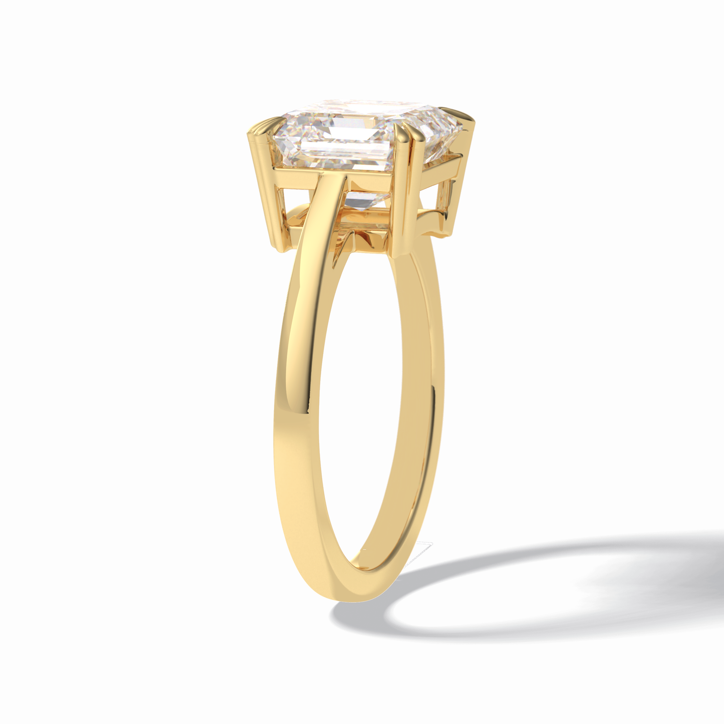 Asscher Solitaire Lab Grown Diamond Engagement Ring