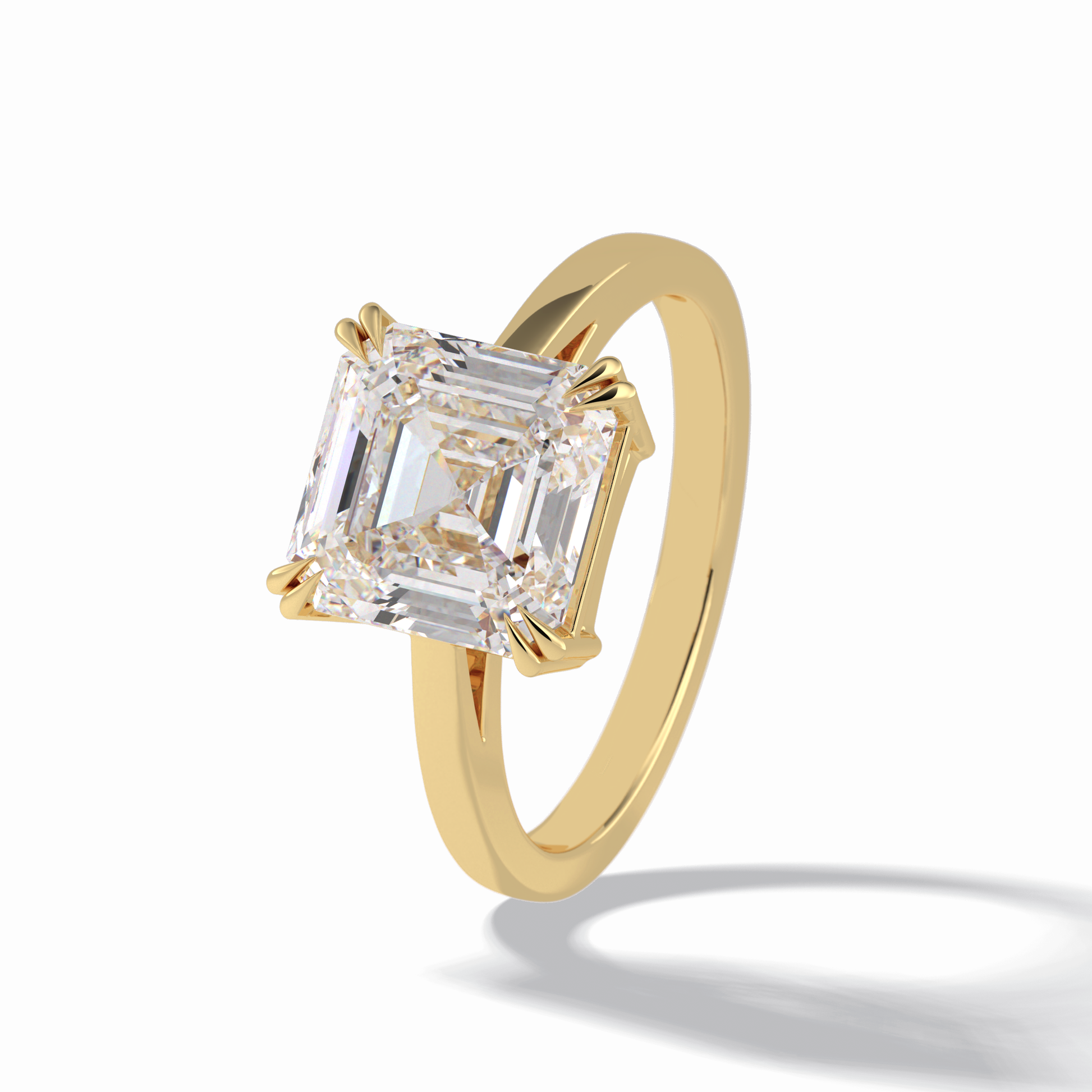 Asscher Solitaire Lab Grown Diamond Engagement Ring