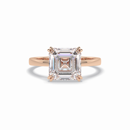 Asscher Solitaire Lab Grown Diamond Engagement Ring