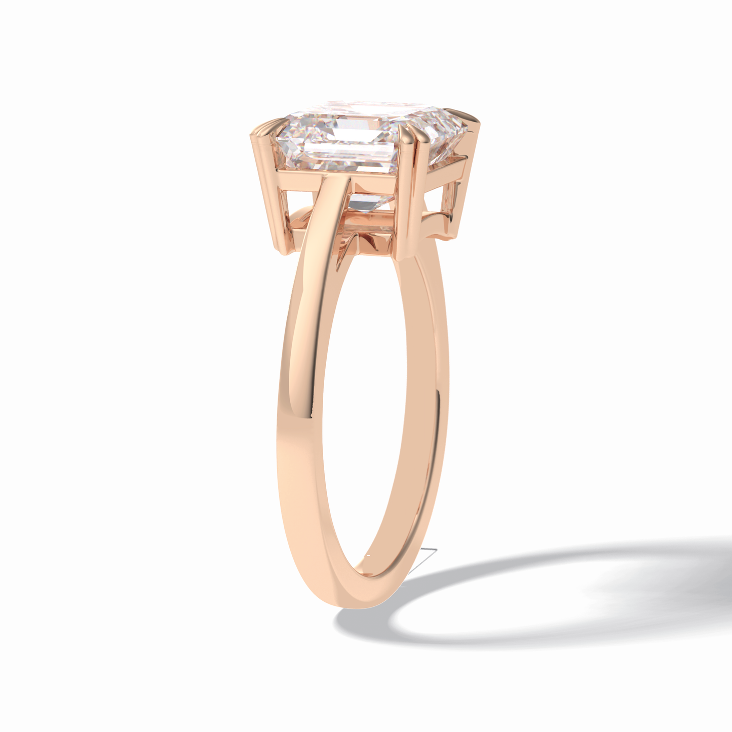 Asscher Solitaire Lab Grown Diamond Engagement Ring