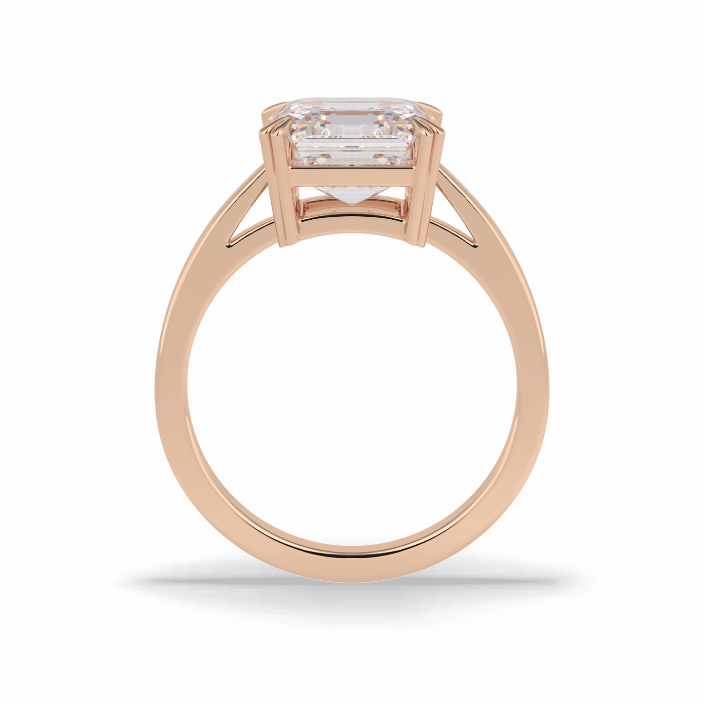 Asscher Solitaire Lab Grown Diamond Engagement Ring