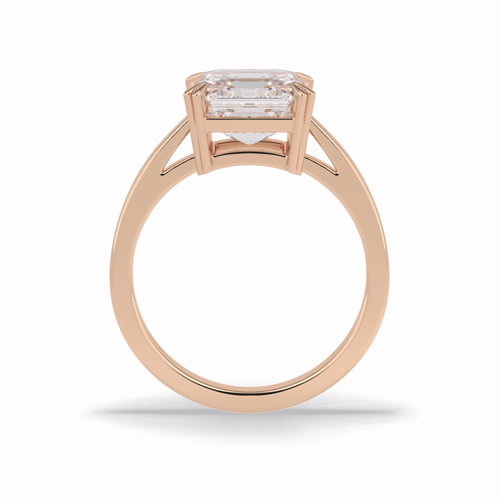 Asscher Solitaire Lab Grown Diamond Engagement Ring