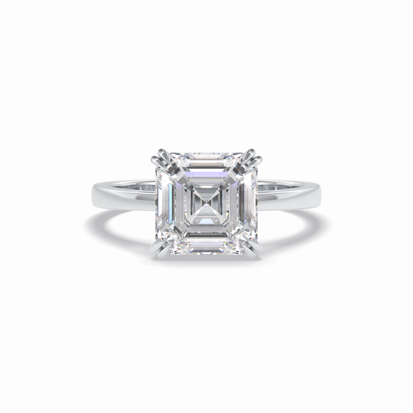 Asscher Solitaire Lab Grown Diamond Engagement Ring
