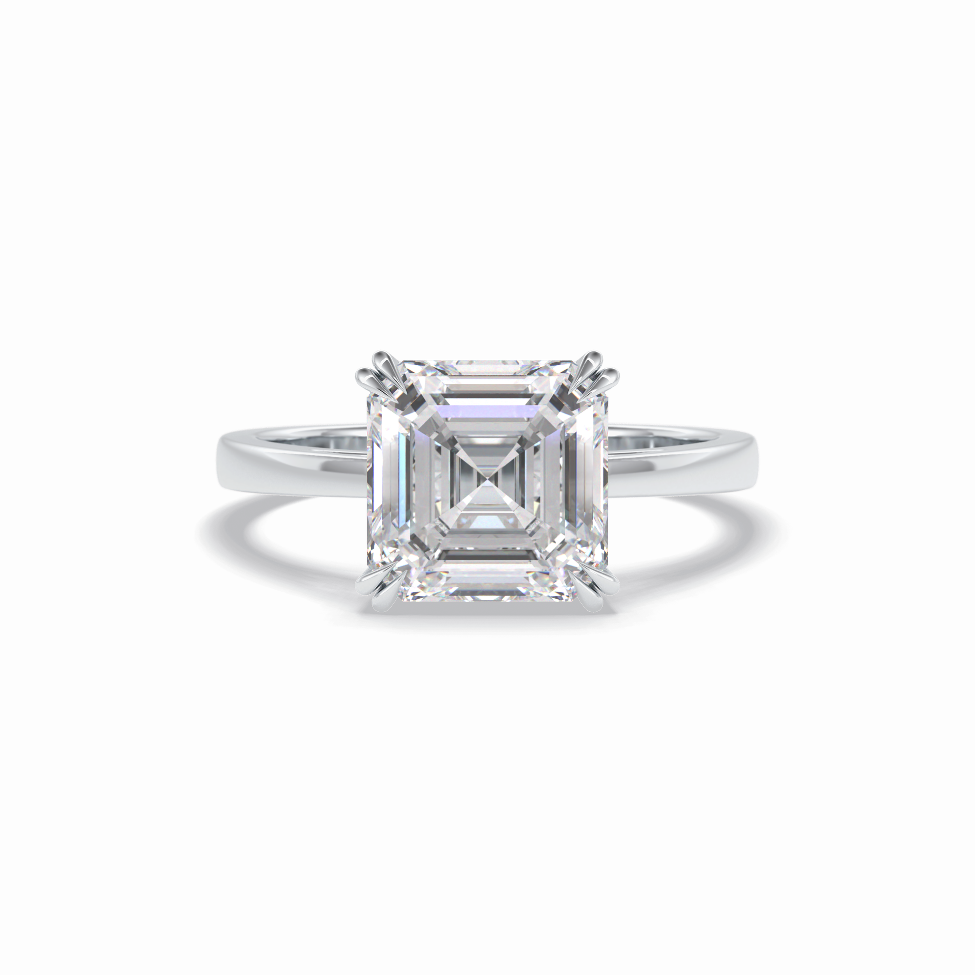 Asscher Solitaire Lab Grown Diamond Engagement Ring