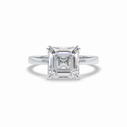 Asscher Solitaire Lab Grown Diamond Engagement Ring