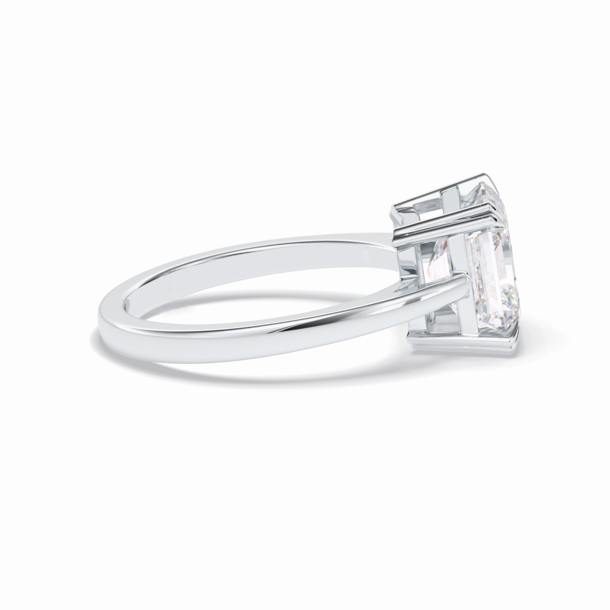 Asscher Solitaire Lab Grown Diamond Engagement Ring