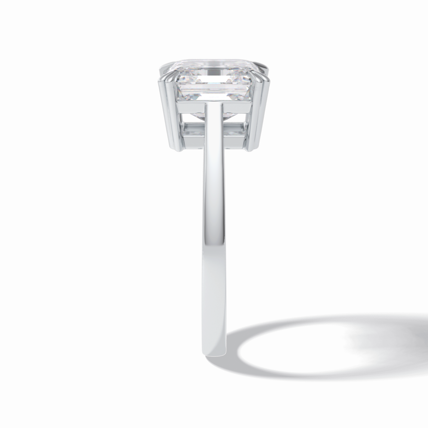 Asscher Solitaire Lab Grown Diamond Engagement Ring