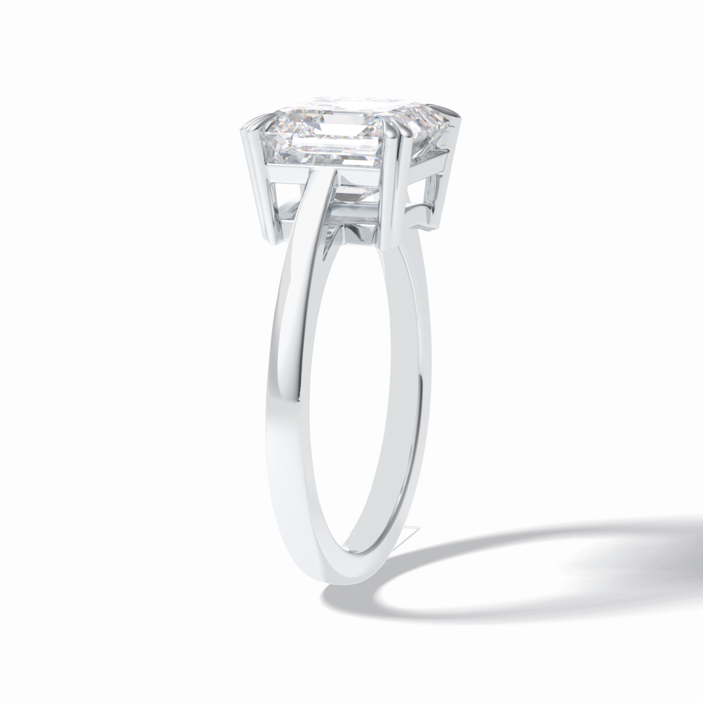 Asscher Solitaire Lab Grown Diamond Engagement Ring