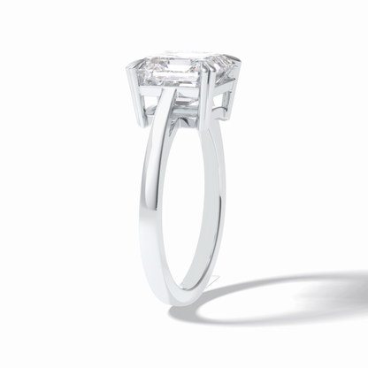 Asscher Solitaire Lab Grown Diamond Engagement Ring