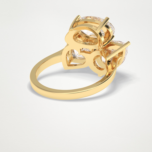 6.00 TCW Oval, Pear & Heart Three-Stone Lab Grown Diamond Engagement Ring