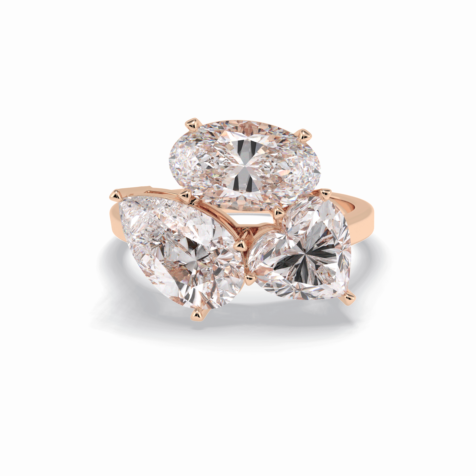 The Eternal Trio Ring – 6.00 TCW Oval & Pear Three-Stone Masterpiece
