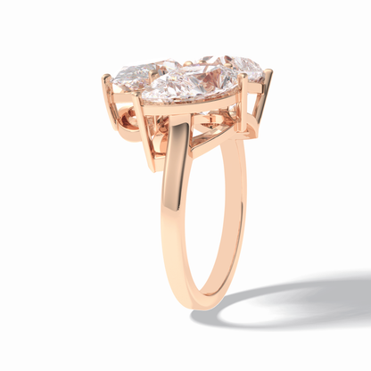 The Eternal Trio Ring – 6.00 TCW Oval & Pear Three-Stone Masterpiece