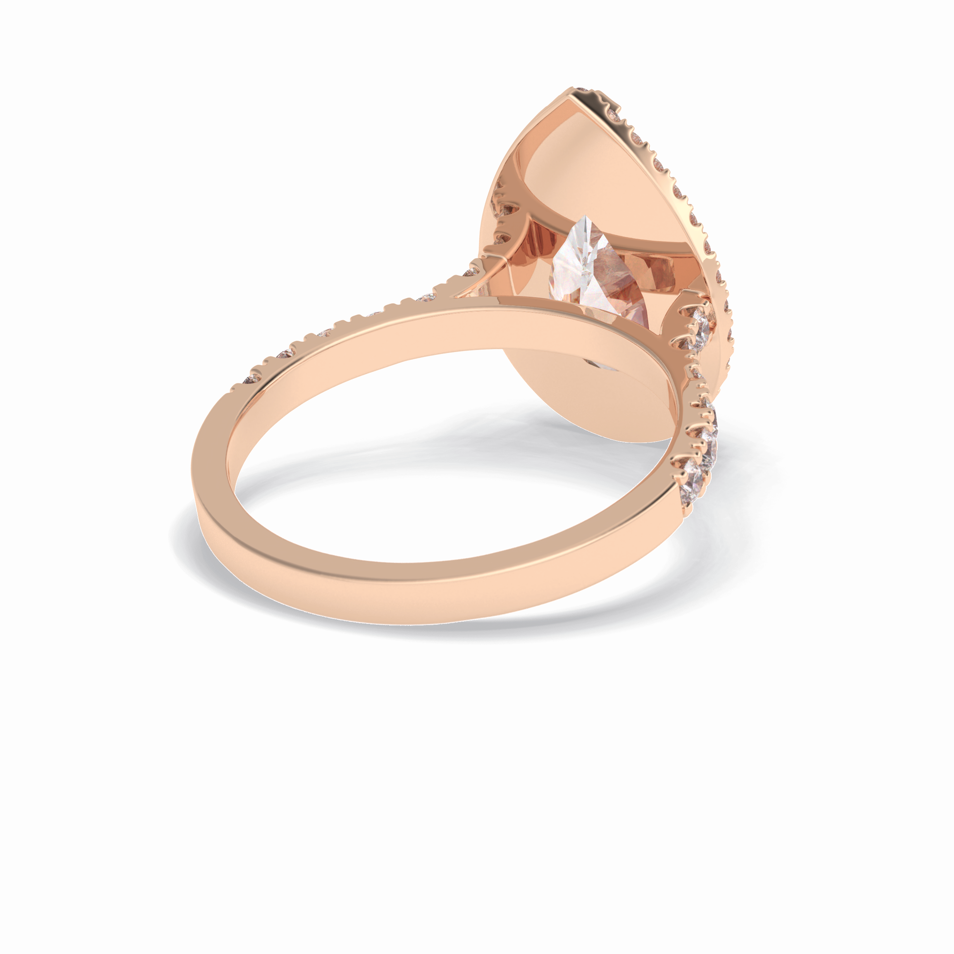 Pear Cut Halo & Pave Lab Grown Diamond Engagement Ring