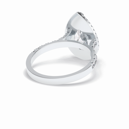 Pear Cut Halo & Pave Lab Grown Diamond Engagement Ring