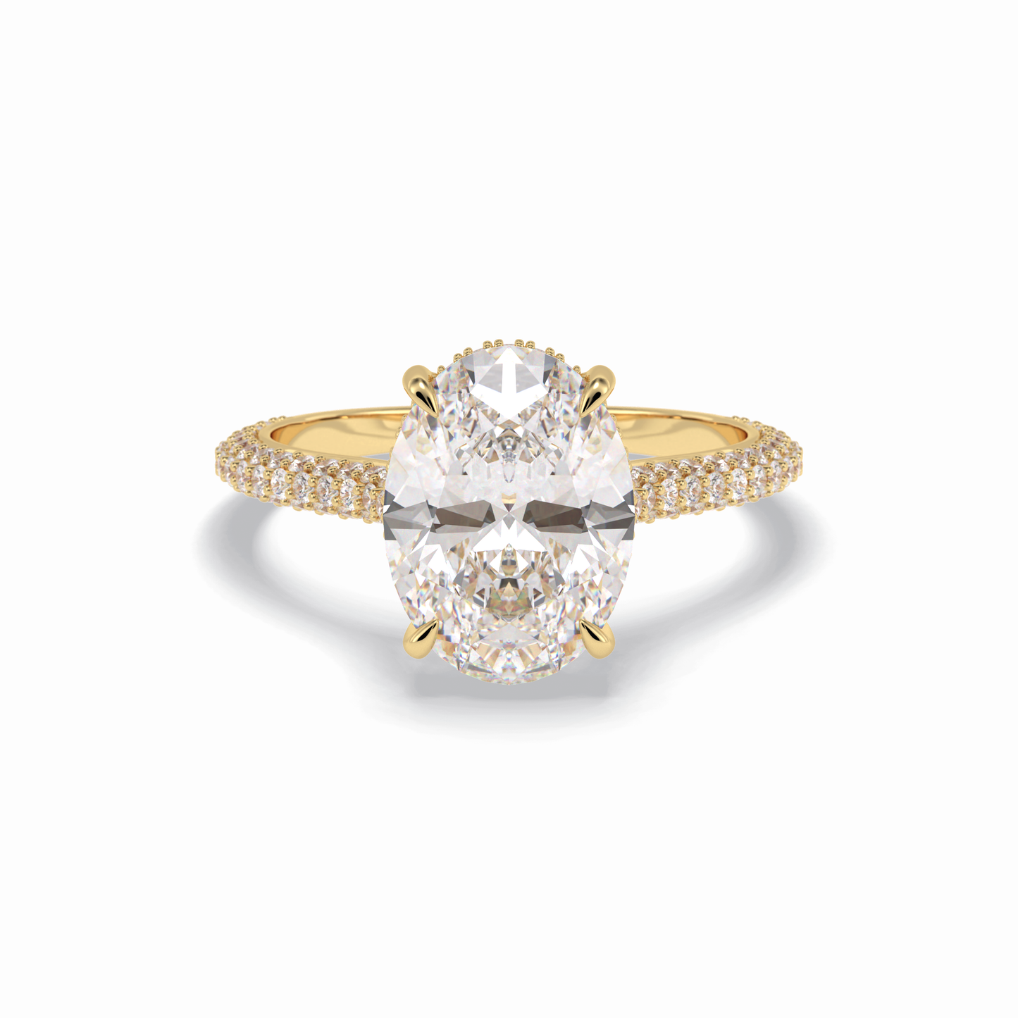 Oval Pave Lab Grown Diamond Engagement Ring