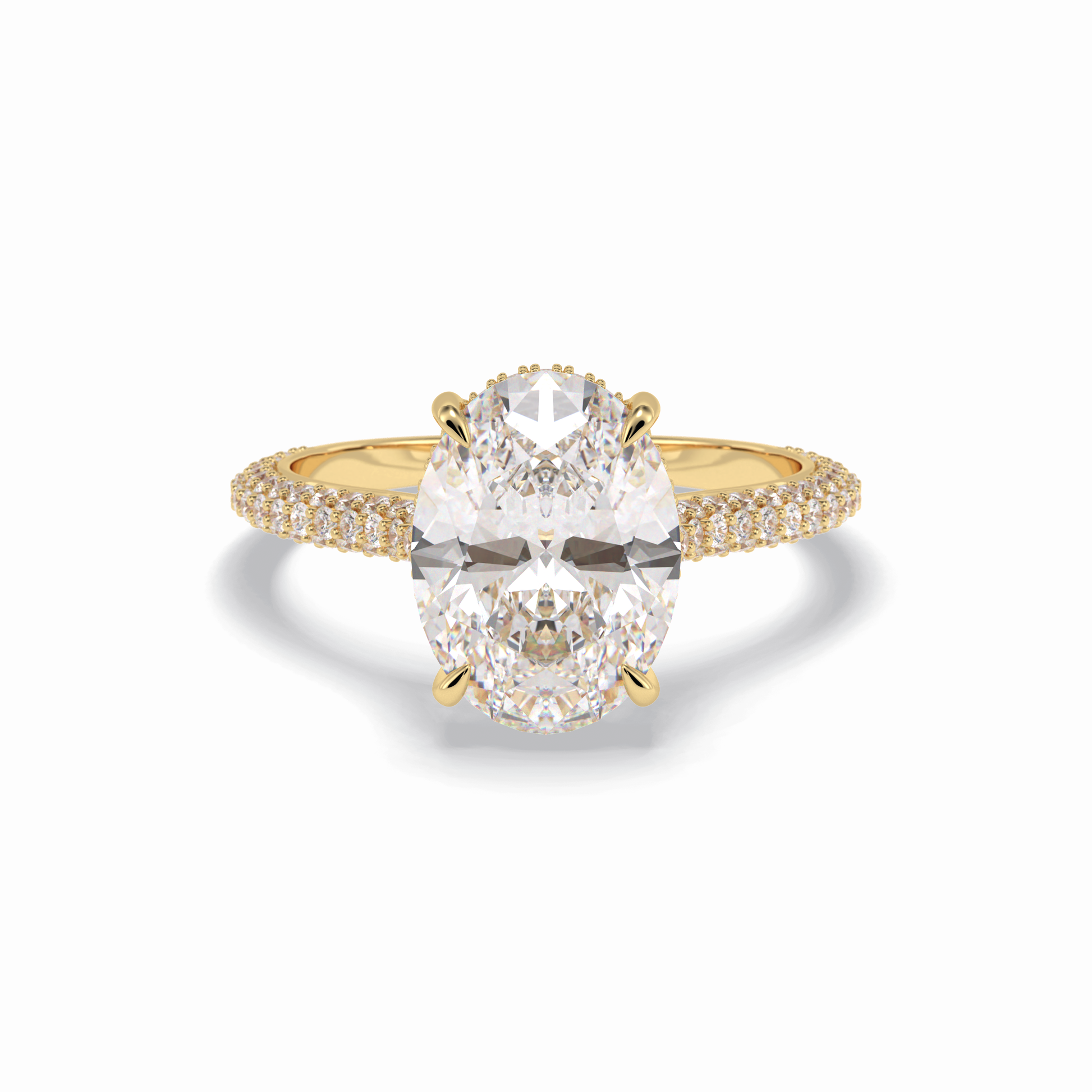 Oval Pave Lab Grown Diamond Engagement Ring
