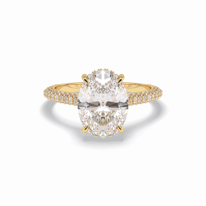 Oval Pave Lab Grown Diamond Engagement Ring