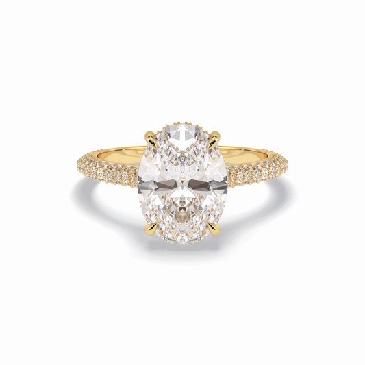 Oval Pave Lab Grown Diamond Engagement Ring