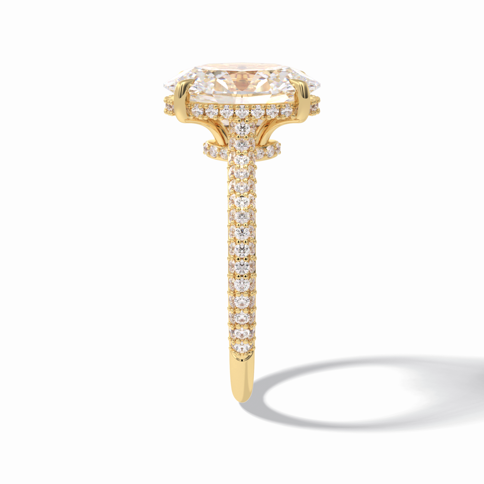 Oval Pave Lab Grown Diamond Engagement Ring