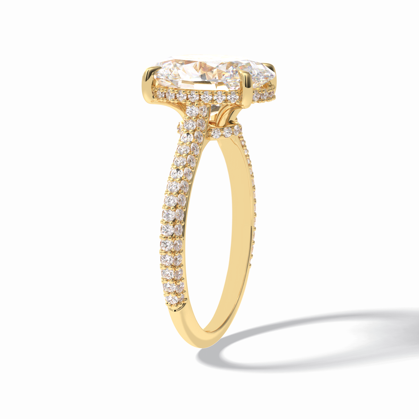 Oval Pave Lab Grown Diamond Engagement Ring