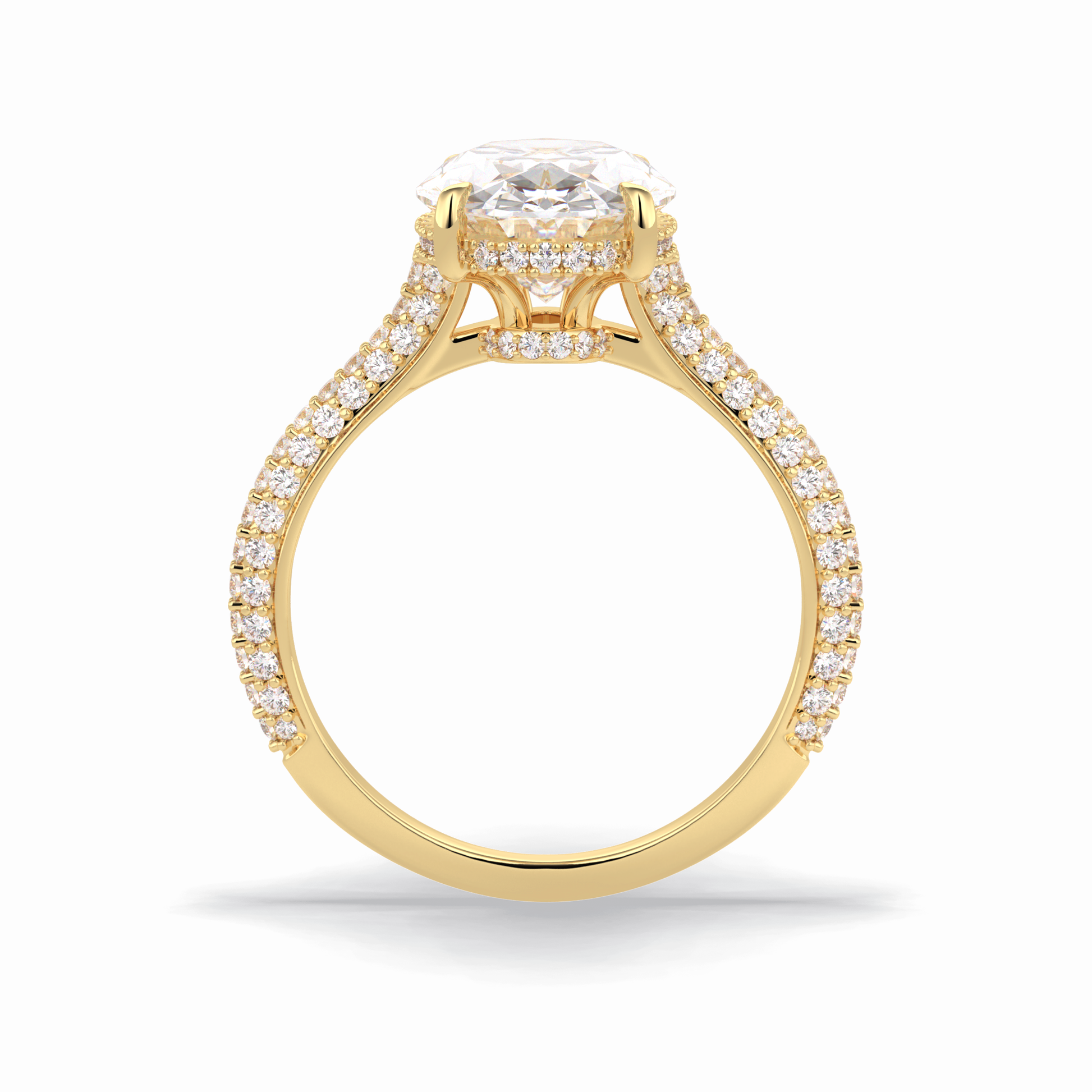 Oval Pave Lab Grown Diamond Engagement Ring