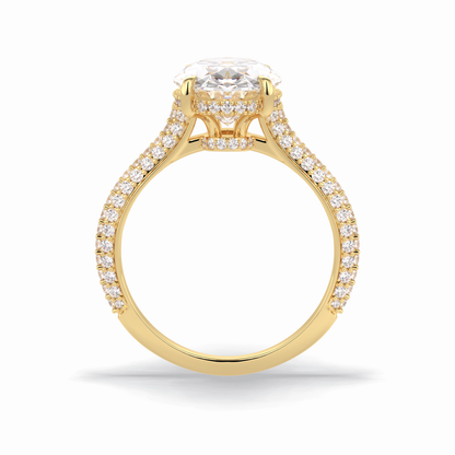 Oval Pave Lab Grown Diamond Engagement Ring