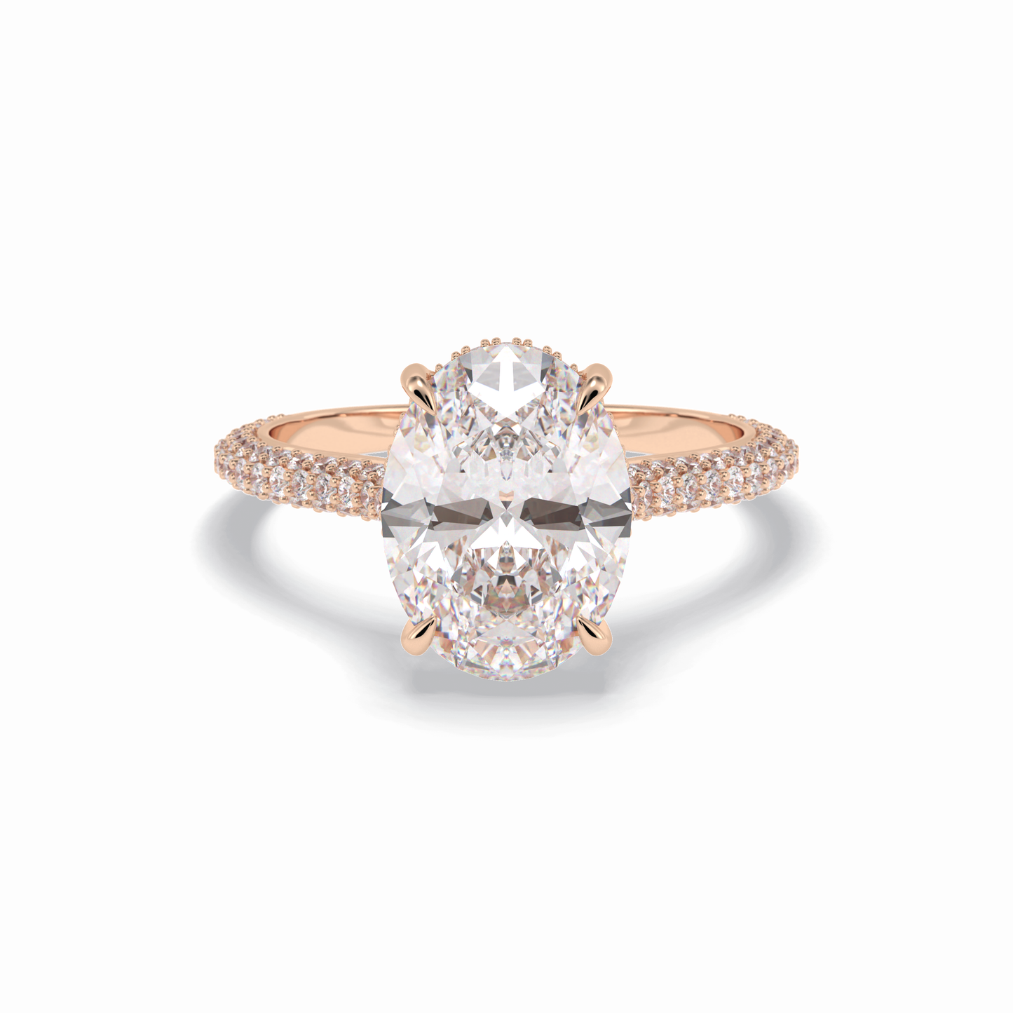 Oval Pave Lab Grown Diamond Engagement Ring